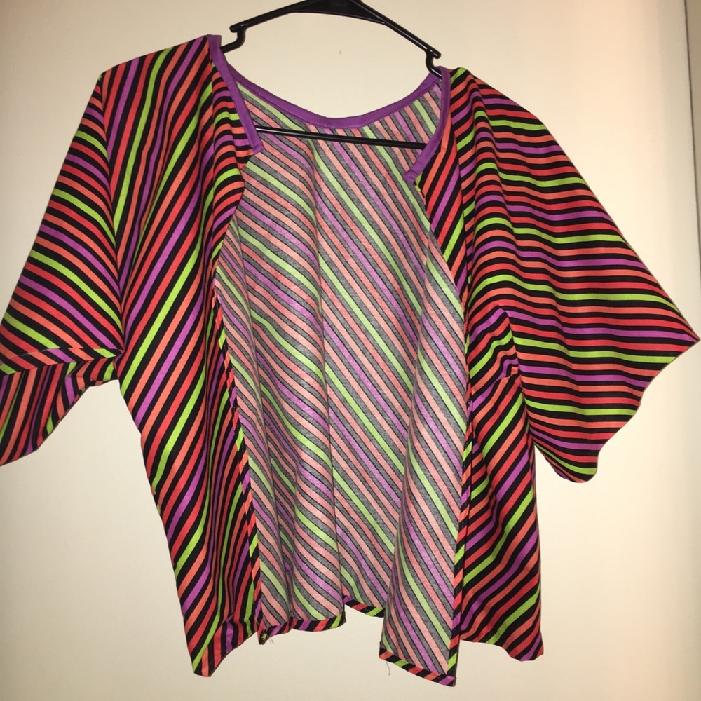 Cute Multi colored open top /jacket handmade M/L